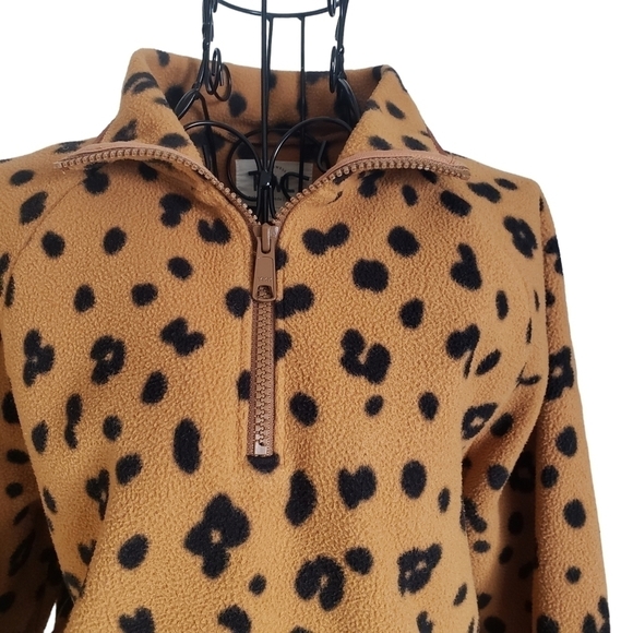 Madewell MWL Betterfleece Half-Zip Sweatshirt in Cheetah Print, Size XS - Picture 7 of 10
